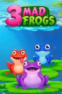 three mad frogs game logo